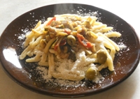 Caserecce vegetariane con ricotta tosta