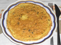 Frittatina con aglio pecorino e basilico