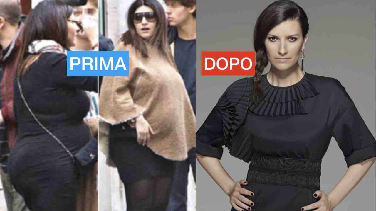 Pausini prima e dopo aver affrontato la dieta