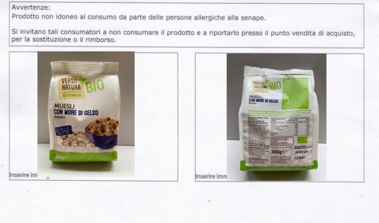 Conad, richiamo alimentare 