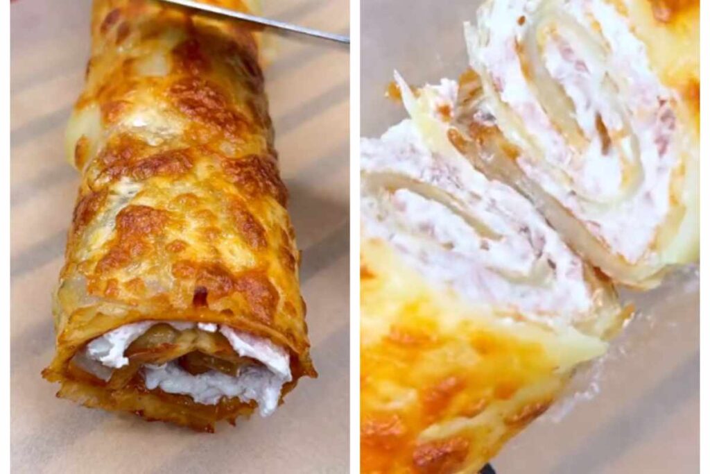 Chicken Rotolo Il sabato sera con le patate faccio un rotolo con ripieno filante: una ...
