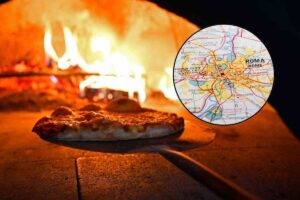 Forno a legna e cartina Roma
